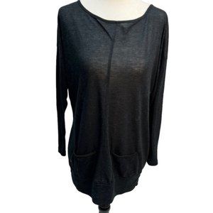 Anthropologie Pleione Navy Sweater with Pockets Size M